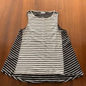 Madewell Forward Seam Black White Stripe Tank